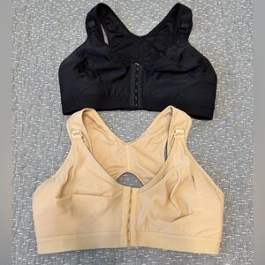 Bundle Post Breast Surgery Bra - Black and Tan Front-Closure